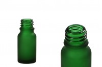 Zelena peskirana staklena bočica za eterična ulja 5 ml sa grlom PP18