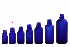 Plava staklena bočica od peskiranog stakla za etarska ulja 10mL, sa grlom PP18 - bez zatvarača