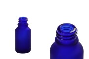 Staklena plava peskarena bočica 15ml za eterična ulja sa grlom PP18