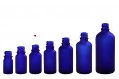 Plava staklena bočica od peskiranog stakla za etarska ulja 15mL, sa grlom PP18 - bez zatvarača