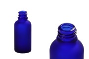 Peskarena plava staklena bočica za eterično ulje 30ml sa grlom PP18
