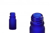 Peskarena plava staklena bočica za eterično ulje 5ml sa grlom PP18
