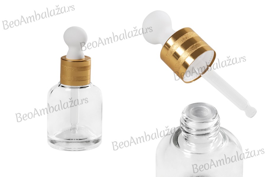 Staklena bočica 30mL za kozmetičke preparate sa pipetom i regulatorom protoka