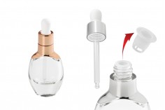 Staklena bočica 30mL sa pipetom i regulatorom protoka u srebrnoj ili bronzanoj boji