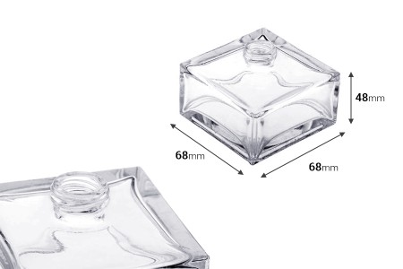 Staklena četvrtasta flašica od 70mL-dimenzije_slike