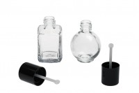 Staklena bočica 30mL za kozmetičke preparate sa crnim plastičnim zatvaračem (PP18) sa spatulom 