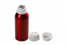 Crvena aluminijumska boca 1000mL, sa plastičnim čepom i navojnim zatvaračem