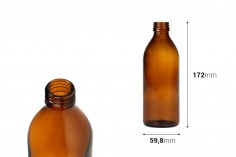 Staklena karamel flašica 250mL PP24