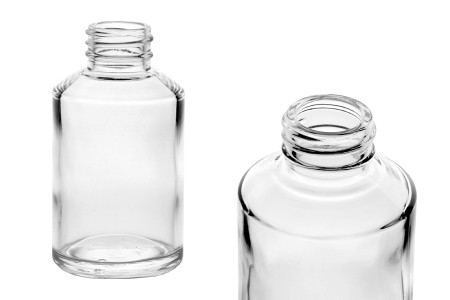 Staklena okrugla providna flašica 200mL, PP28-slika_proizvoda