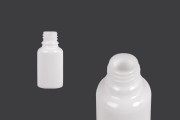 Staklena bela bočica za eterična ulja 15ml sa grlom PP18