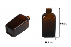 Staklena četvrtasta braon bočica 100mL za etarska ulja (PP18)