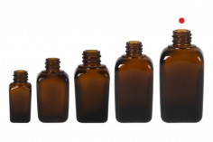 Staklena karamel bočica za etarska ulja 100mL, sa grlom PP18