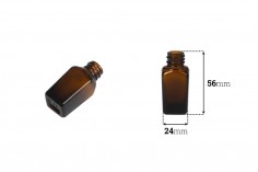 Staklena četvrtasta bočica 10mL za etarska ulja u braon boji, sa grlom PP18