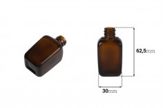 Staklena četvrtasta braon bočica 20mL za etarska ulja (PP18) - bez zatvarača