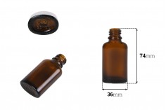 Staklena ovalna bočica 20mL za etarska ulja u braon boji, sa grlom PP18