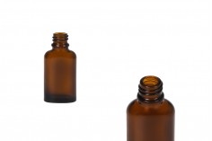 Staklena ovalna karamel bočica za etarska ulja 20mL, sa grlom PP18