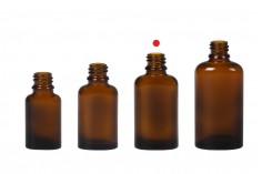 Staklena ovalna karamel bočica za etarska ulja 30mL, sa grlom PP18