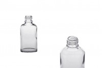 Staklena ovalna providna bočica za etarska ulja 30mL, sa grlom PP18