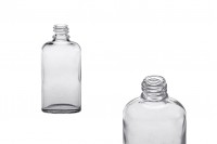 Staklena ovalna providna bočica za etarska ulja 50mL, sa grlom PP18