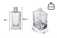Staklena providna četvrtasta bočica 50mL, za parfem (PP18) 