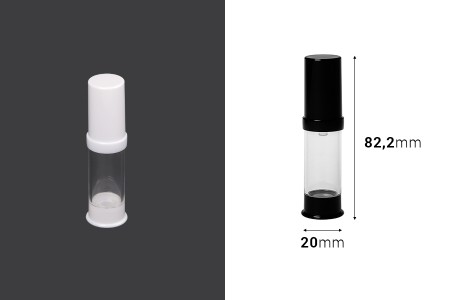 Airless akrilna bočica 5mL za kreme, u dve boje - 12 kom-dimenzije_slike