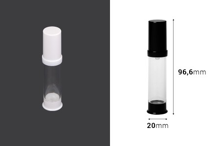 Airless akrilna bočica 10mL za kreme, u dve boje - 12 kom-dimenzije_slike