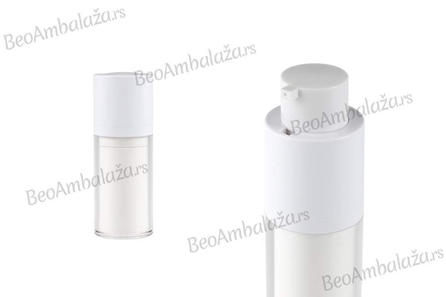 Airless bočica 15mL za kreme, plastična sa spoljašnjom akrilnom futrolom