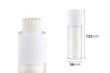 Airless bočica 30mL za kreme, plastična sa spoljašnjom akrilnom futrolom-dimenzije_slike