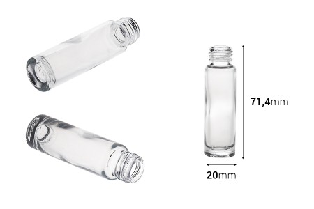 Providna staklena bočica za etarska ulja 10mL, sa grlom PP16 - bez zatvarača-dimenzije_slike