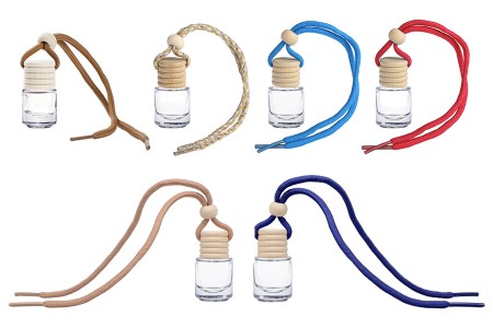 Bočica za osveživač automobila 4mL, cilindrična sa drvenim zatvaračem i zakačkom - 25 kom-slika_proizvoda