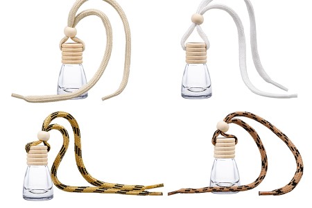 Bočica za osveživač automobila 4mL, kupasta sa drvenim zatvaračem i zakačkom - 25 kom-grupa_slika