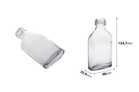 Staklena flašica 100mL u obliku pljoske-dimenzije_slike