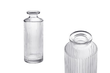 Staklena rebrasta dekorativna bočica 150mL, pogodna za osveživač prostora-1
