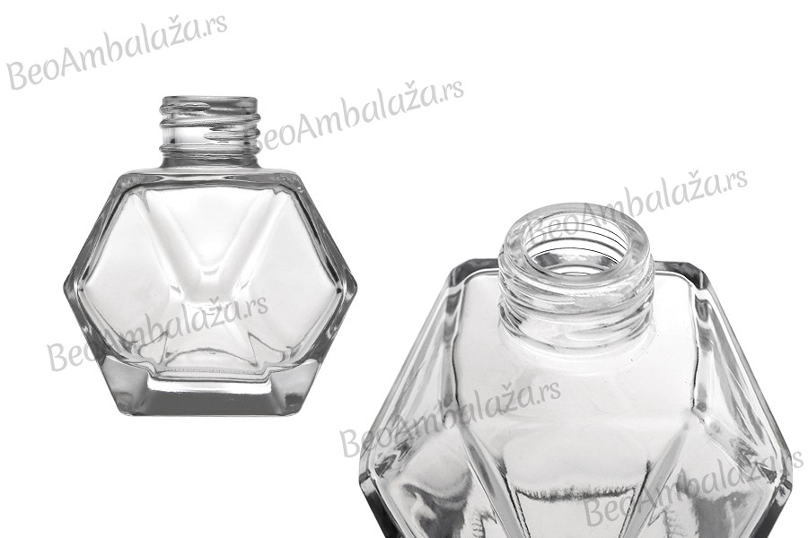 Staklena flašica u obliku dijamanta 100mL pogodna za osveživače prostora