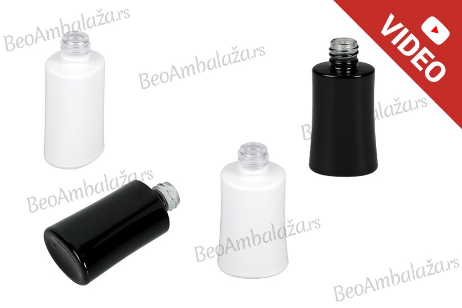 Staklena bočica za parfeme 30mL ovalna u crnoj ili beloj boji (18/415) Staklena bočica za parfeme 30mL ovalna u crnoj ili beloj boji (18/415)