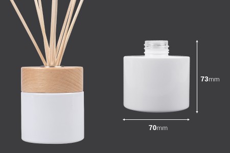 Cilindrična staklena flašica 100mL bele boje, idealna za osveživač prostora PP28-2