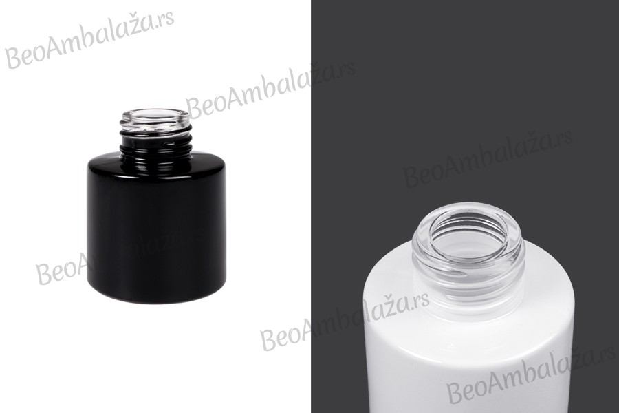 Cilindrična staklena flašica 50mL crne ili bele boje, idealna za osveživač prostora PP28
