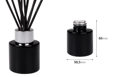 Cilindrična staklena flašica 50mL crne ili bele boje, idealna za osveživač prostora PP28-2