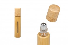 Roll on bočica 10mL sa oblogom od bambusa (staklena iznutra) i metalnom kuglicom - 6 kom