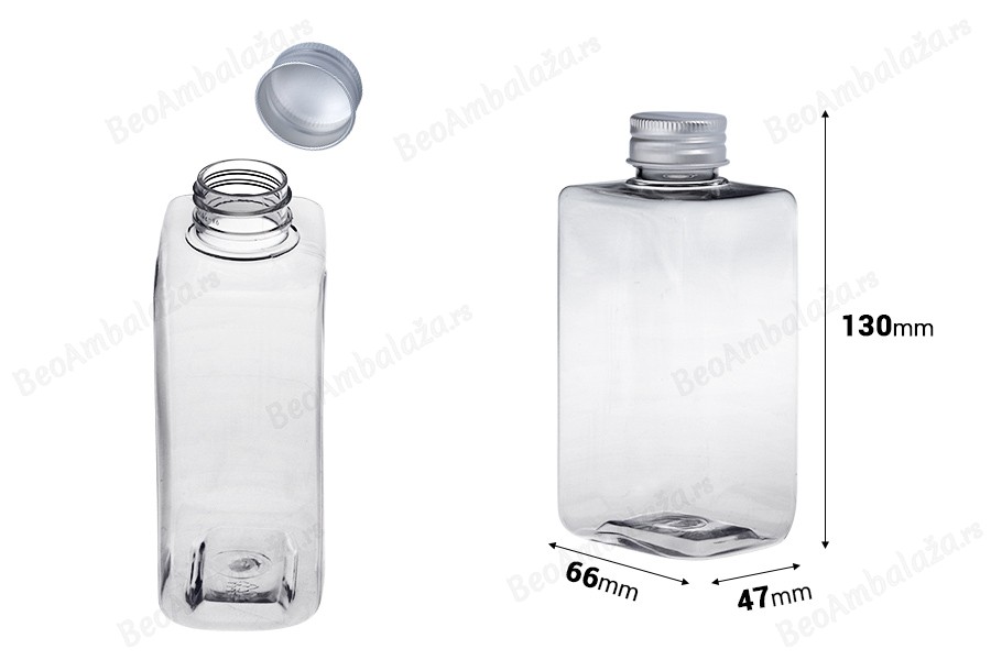 Providna plastična (PET) flaša 300 mL sa aluminijumskim zatvaračem - 6 kom-dimenzije_slike