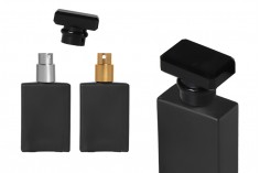 Crna staklena bočica za parfem 30mL sa sprejem i crnim zatvaračem