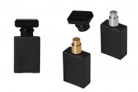 Crna staklena bočica za parfem 30mL sa sprejem u dve boje i crnim zatvaračem