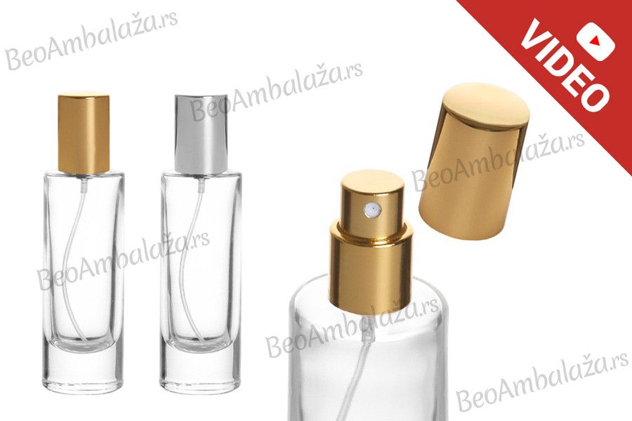 Bočica za parfeme 30mL providna sa sprejom i aluminijumskim poklopcem