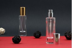 Staklena bočica 30mL za parfem, sa aluminijumskim sprejom i zatvaračem u dve boje