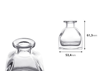 Staklena četvrtasta flašica od 50mL-2