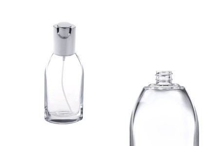 Staklena flašica 45mL sa aluminijumskim srebrnim sprejom i zatvaračem-2
