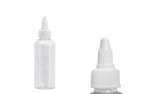 Flašica PET 100mL providna sa belim twist up zatvaračem "unicorn" za elektronske cigarete - 50 kom