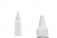 Flašica PET 50mL providna sa belim twist up zatvaračem "unicorn" za elektronske cigarete - 50 kom