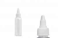 PET flašica 60 ml, providna sa belim twist up zatvaračem unicorn za elektronske cigarete – 50 komada