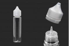 PET flašica 60mL sa plastičnom kapaljkom i providnim zatvaračem za dopunu za električnu cigaretu - 50 kom